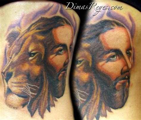 Color Jesus And Aslan Lion Tattoo By Dimas Reyes Tattoonow