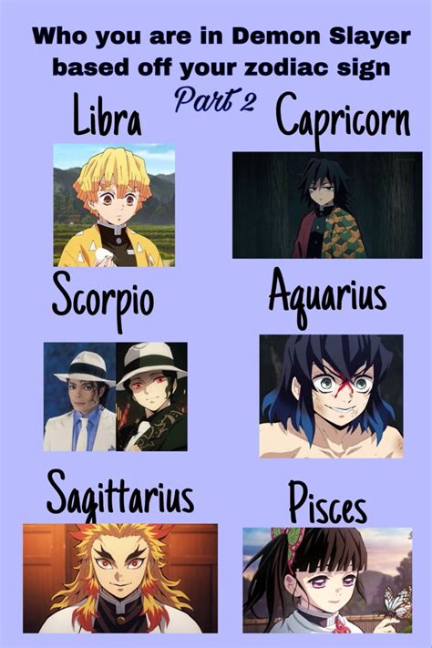 Who You Are In Demon Slayer Based Off Your Zodiac Sign Part 2 Zodiac