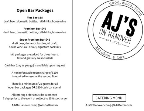 Catering — Ajs On Hanover