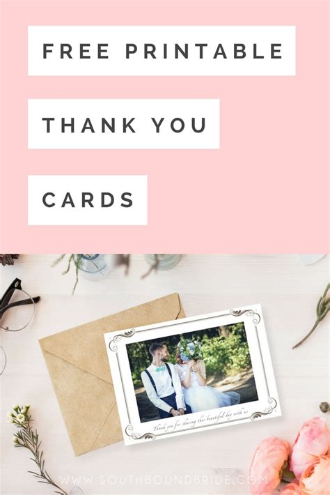 Free Printable Wedding Photo Thank You Cards Southbound Bride