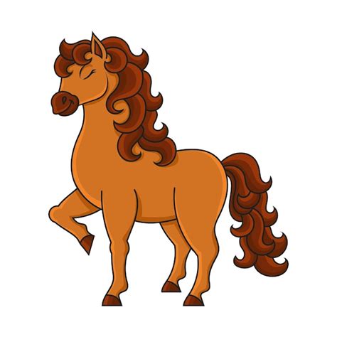 Premium Vector Cute Horse Farm Animal Cartoon Character