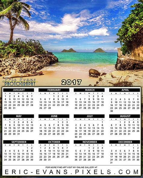 2017 Calendar Lanikai Beach Cove Photograph By Aloha Art Fine Art America