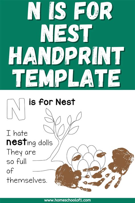 N Is For Nest Handprint Free Template In 2022 Fun Homeschool