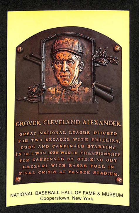1964 Hall Of Fame Plaque Grover Cleveland Alexander Hof Cooperstown Nm