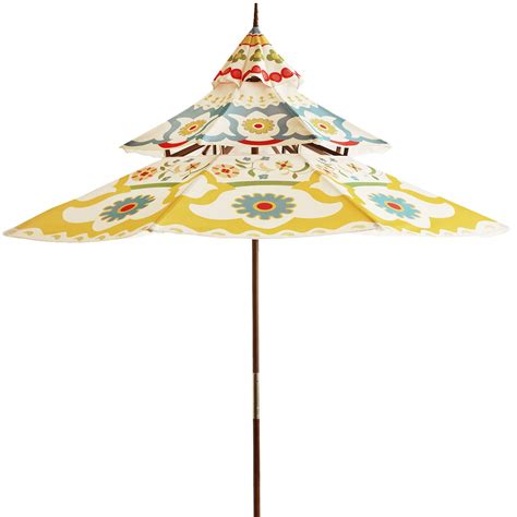 Unlike umbrellas that stand on top of, or sit in the middle of a picnic table, the cantilever or offset umbrella is suspended over the area in which. Pagoda Umbrella - Kaeden | Pagoda umbrella, Outdoor patio ...