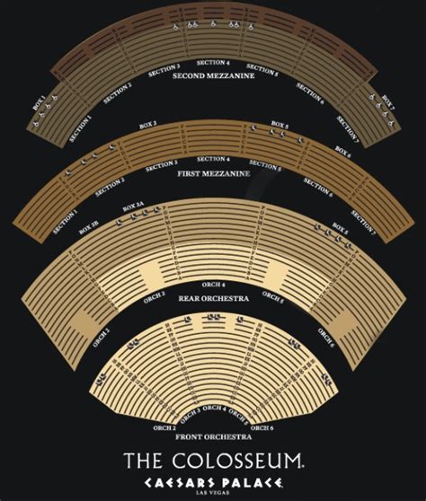 The Colosseum At Caesars Palace Seating Chart With Seat Numb