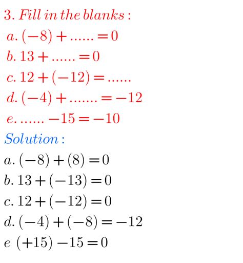Ncert Maths Solutions For Exercise 63 Integers Class 6 Chapter 6