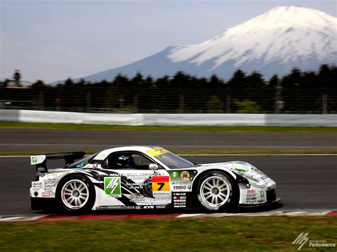 Mazda Rx 7 Race Track Race Car Mt Fuji Motion Blur Hd Wallpaper Cars