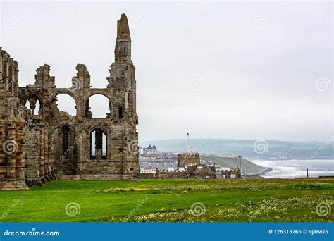 Whitby Abbey Ruins Stock Image Image Of Ancient Moody 126313765