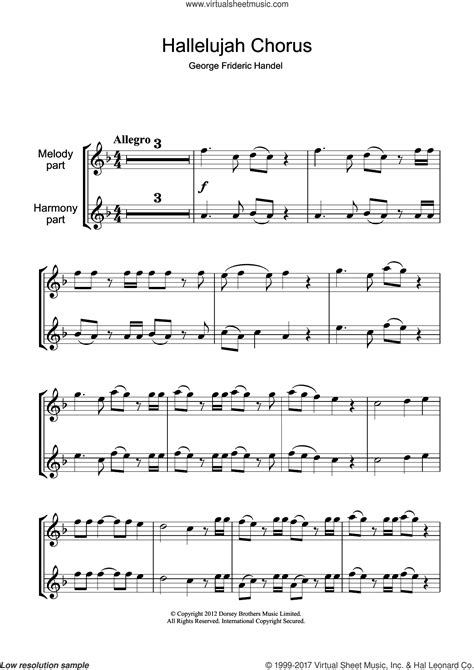 Handel Hallelujah Chorus From The Messiah Sheet Music
