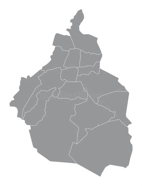 Mapa Administrativo De La Ciudad De México Ilustración Del Vector