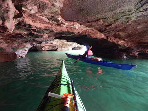 Paddling Through The Sea Caves Of Sand Island Apostle Islands National