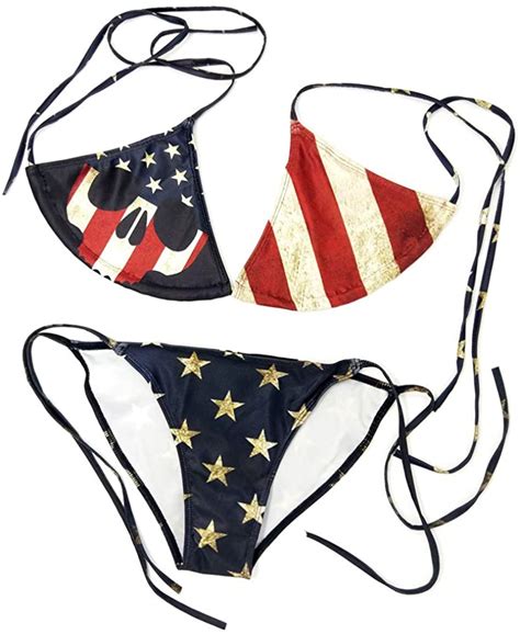 Growing Wild Sexy American Flag Bikini For Women Patriotic Red Size Ac Kbac Ebay