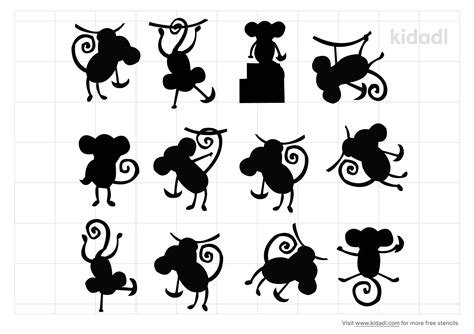 Free 12 Monkeys Stencil Stencil Printables Kidadl