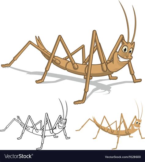 Stick Insect Cartoon Character Royalty Free Vector Image