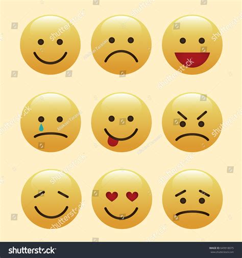 Set Emoticons Icon Pack Emoji Isolated Stock Vector Royalty Free