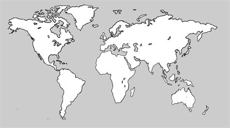Physical Outline Map Of The World
