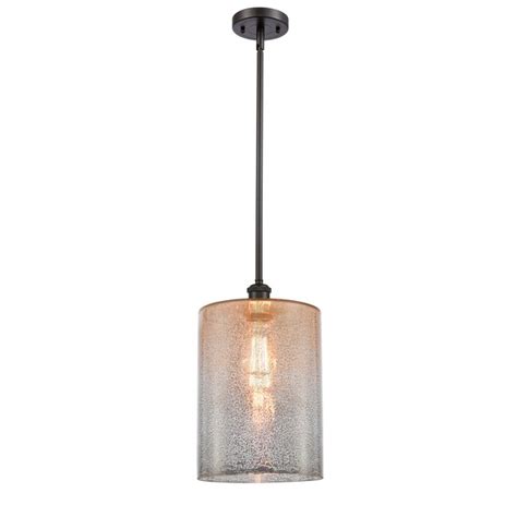 Innovations Lighting Cobbleskill Oil Rubbed Bronze Industrial Mercury Glass Drum Hanging Pendant