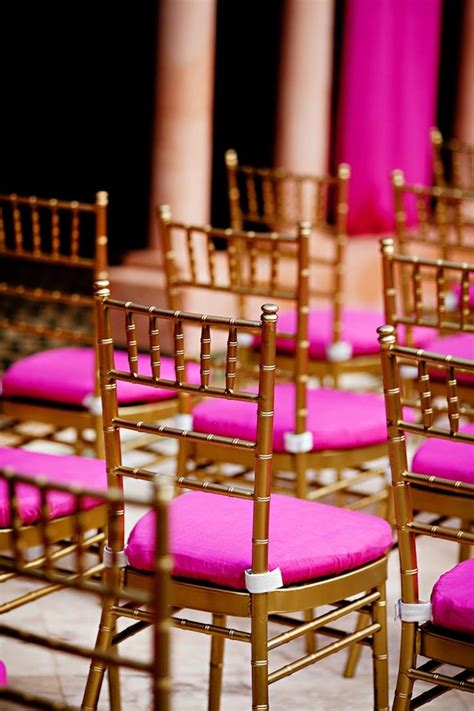 Hot Pink And Gold Chairs Fuchsia Wedding Hot Pink Weddings Pink And