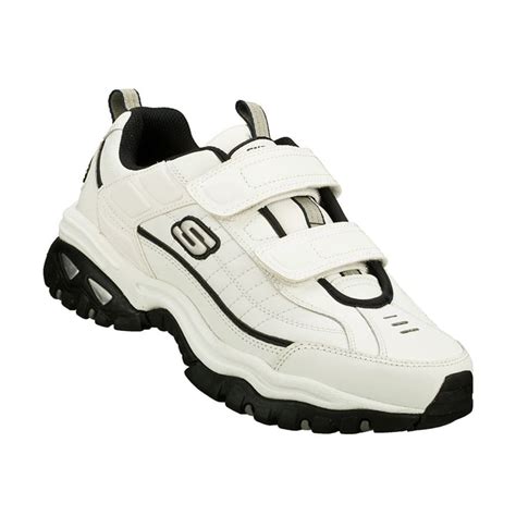 Skechers Mens Energy Velcro Walking Shoes White Wide