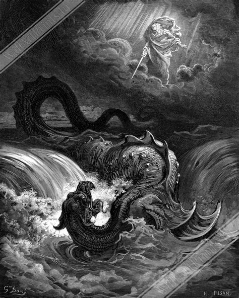 Gustave Dore Poster Destruction Of Leviathan Poster Halloween Goth