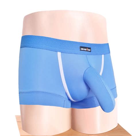 Men Underwear Penis Cock Sleeve With Pouch Sexy Boxer Briefs M L Xl Xxl