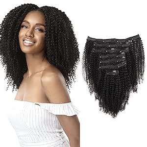 Amazon Com Lovrio Hair A Grade Afro Kinky Curly Real Remy Hair B C Afro Coily Clip In Human