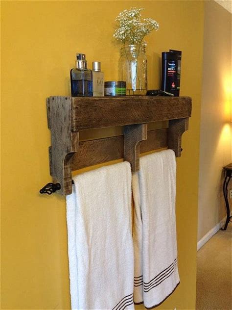 Bathroom Towel Rack And Shelf Diy Furniture Making Diy Pallet