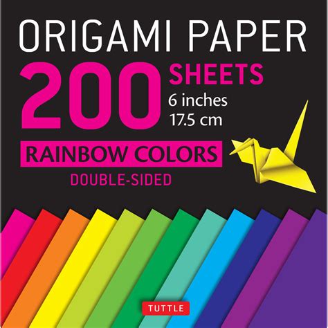 Origami Paper 200 Sheets Rainbow Colors 6 15 Cm 9780804847186