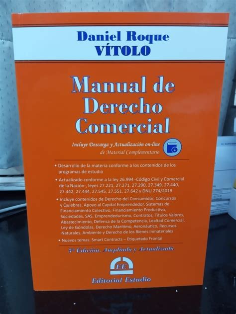 Manual De Derecho Comercial Daniel Roque Vítolo Clave Bursátil