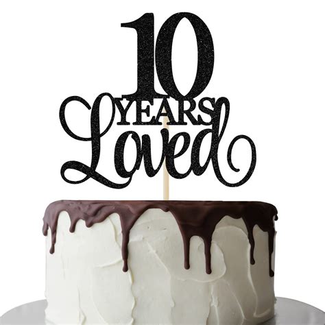 Buy 10 Years Loved Cake Topper 10th Birthday Cake Topper 10th Wedding