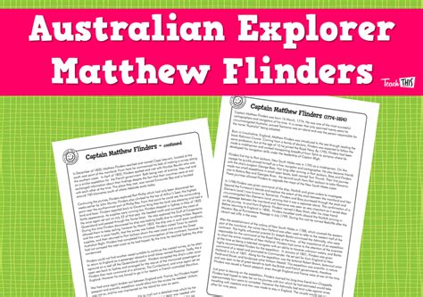 Australian Explorer Matthew Flinders 8pg Teacher Resources And