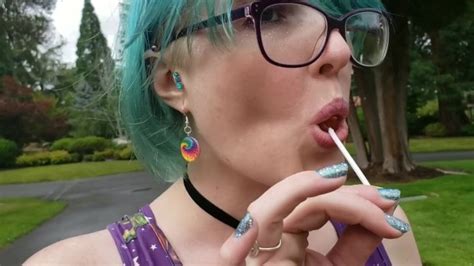 Seattle Ganja Goddess The Queen Of Pussy Pops Sucking Lollipops Cemetery Halloween Licking