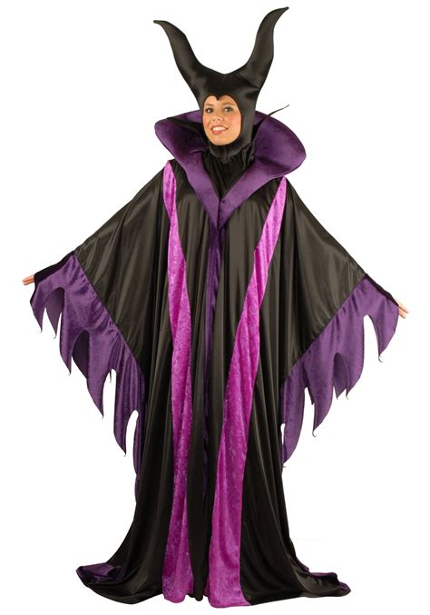 Villain Maleficent Magnificent Witch Horns Robe Adult Womens Costume
