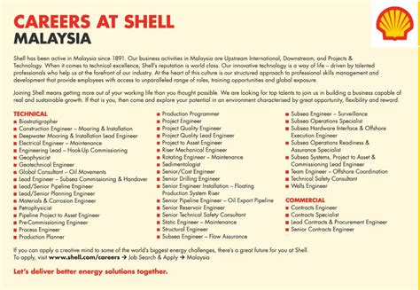 Malaysia ranked 23rd country in the world as the easiest and friendliness in doing business by the world bank! Job Vacancy At Shell Malaysia Terkini