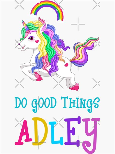 A For Adley Funny Adley Kids Colorful Art Rainbow T Sticker
