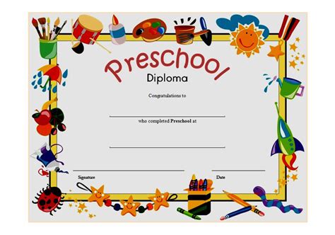10 Free Preschool Diploma Certificate Templates