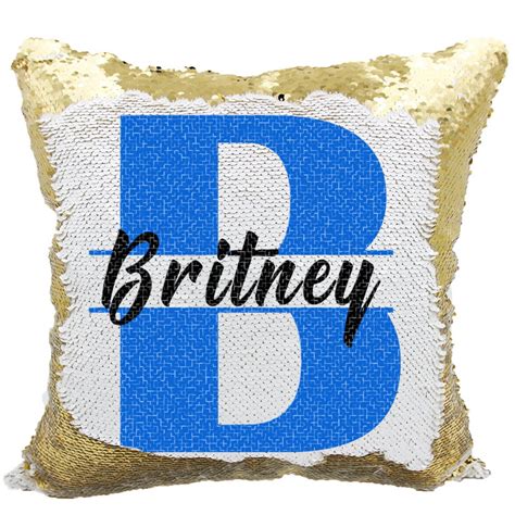Monogram Letter Sequin Pillow Personalized Name Reversible Etsy