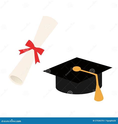 Casquillo Y Diploma Vector De La Graduación Ilustración Del Vector