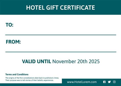 Edit This Professional Dream Hotel T Certificate Template Online