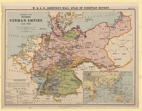 An Old Map Of The German Empire With All Its Major Cities And Their