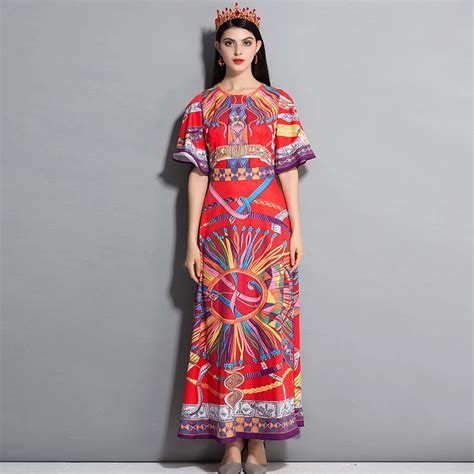 High Quality New Fashion 2018 Designer Maxi Dress Womens Short Sleeve