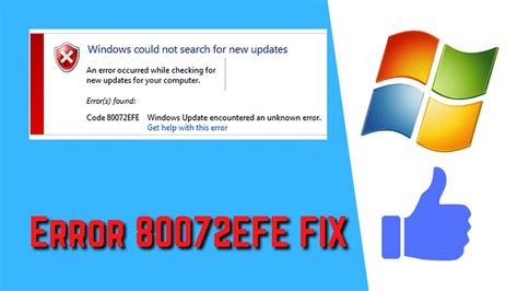 Windows 7 Update Error Code 80072efe In 2021 Fix Guide Youtube