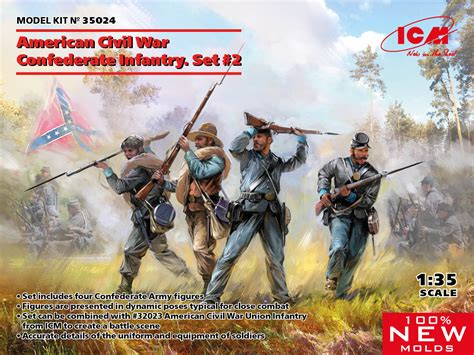 135 American Civil War Confederate Infantry Set 2