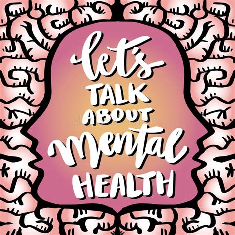 Let S Talk About Mental Health Hand Lettering Poster Quotes Stock