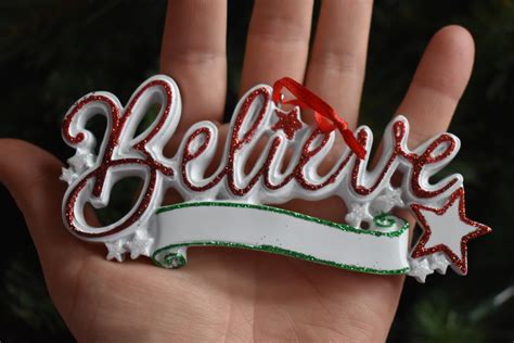 Believe Personalized Christmas Ornament Etsy