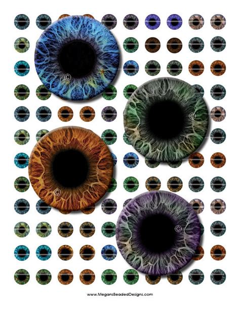 10mm Realistic Human Eyes Printout Collage Sheet Of Eye Etsy