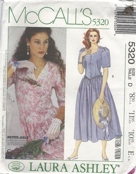 Mccall Laura Ashley Misses Dress Sewing Pattern 5320 Etsy Vogue