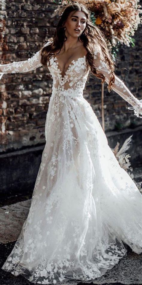 24 Amazing Boho Wedding Dresses With Sleeves Wedding Dresses Guide