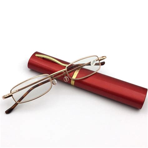 Lightweight Mini Folding Reading Glasses Women Men 1 0 To 4 0 Alloy Portable Container